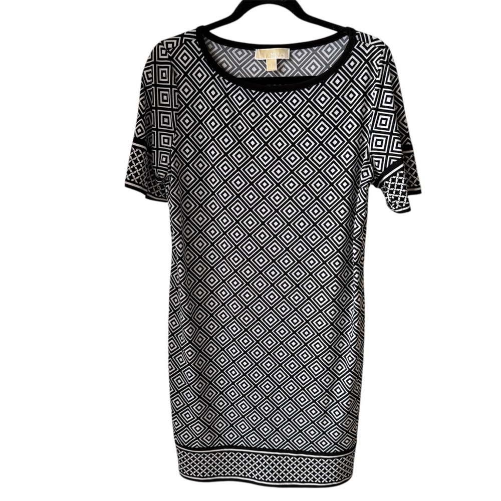 MICHAEL Michael Kors Black and White Geometric Mini Dress